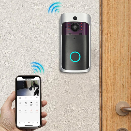 Smart WiFi Video Doorbell with Night Vision Camera SmartSensor for Doors and Windows, APP SmartCamera with Voice Control