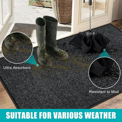 Front Door Mat Heavy Duty Indoor Outdoor Door Mat Non-Slip Backing Doormat for Entryway Stain and Fade Resistant Commercial