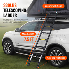SucceBuy Rooftop Tent Hard Shell Roof Top with Telescopic Ladder Thick Mattress Waterproof Windproof Jeep SUV Van Pickup Truck
