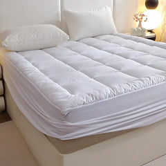 1 Pc Twin Full Queen King 350gsm White Quilted Thin Mattress Pad With 43cm Bed Skirt Protector Cover