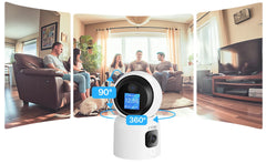 360° Smart Home Security Camera PTZ Auto Tracking Baby Monitor AI Panoramic HD Night Vision Indoor WiFi Surveillance Camera