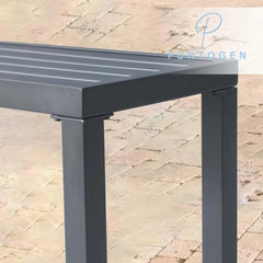 Outdoor Metal Backless Bench Set of 2, 46" Patio Garden Bench for Outdoor, All Wheather Outdoor Bench for Garden, Backyard