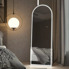 Full Length Mirrors with LED Lights, Arched Lighted Mirror, Free Standing Floor Mirrors, 63 "X 20"
