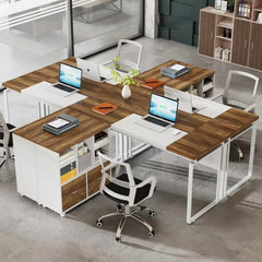 Conference Table with Splicing Board, Meeting Tables for Home Office, Business Training Seminar Table with Stylish Metal Legs