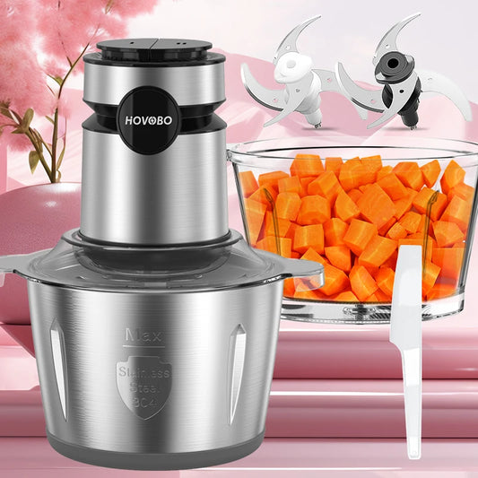 Kitchen in the box Food Processors,350W All-Copper Motor Meat Grinder & Food Chopper - Electric Vegetable Chopper with 2 Bowls(2