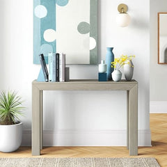 Solid Wood Modern Accent Console Table / Sofa Table in Beige Seashell