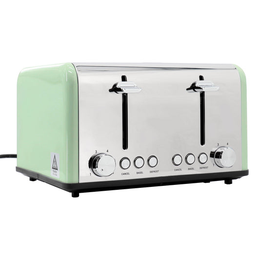 Redmond 4-Slice Extra Wide Slot 1650W Stainless Steel Toaster in Moss