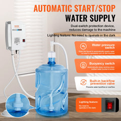 SucceBuy Bottled Water Dispenser Pump System 5 Gal Dispensing  Automatic Electric Water Dispenser Single Inlet Water Jug Pump