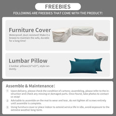 Patio Furniture Set 5-Piece Outdoor Furniture Sets Patio Couch Chairs Ottomans with Anti-Slip Cushions for Comfort and Style