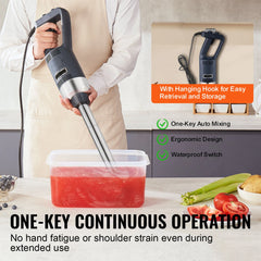 SucceBuy Commercial Immersion Blender 500W 16inch Stepless Variable Speed Multi-Purpose for Soup Sauces Mashed Potatoes Cream