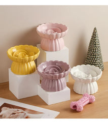 Food Bowl Ceramic Elevated Cats Small Dogs Slow Feed Bowls Anti-choking Pet Eating Feeders Anti-gulping Puppy Supplies