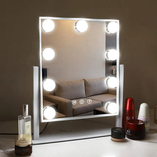 FENCHILIN Hollywood Mirror with Lights, Smart Touch Control, 3-Color Dimmable Lighted Vanity Makeup Mirror