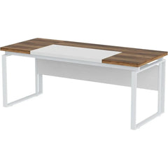 Conference Table with Splicing Board, Meeting Tables for Home Office, Business Training Seminar Table with Stylish Metal Legs