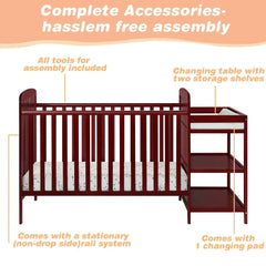 3-In-1 Convertible Crib, Baby Bed, Converts from Baby Crib to Toddler Bed, Fits Standard Full-Size Crib Mattress