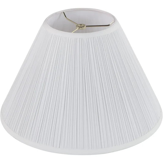 Mushroom Shaped Pleated Traditional Spider Construction Lamp Shade, White, 7" Top X 17" Bottom X 13" Slant Height