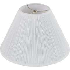 Mushroom Shaped Pleated Traditional Spider Construction Lamp Shade, White, 7" Top X 17" Bottom X 13" Slant Height