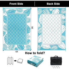 Outdoor Rug Carpet for Patio 6' x9' Waterproof Reversible Plastic Straw Rug Portable Outside Area Rug Camping Mat for Patio