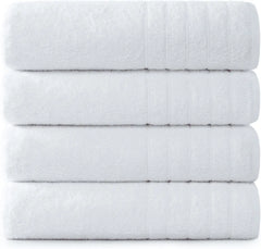 100% Cotton 30x60 4 Pk Bath Towels Set for Bathroom, Extra Large Ringspun Soft and Absorbent