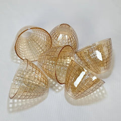 Amber Glass Lamp Shades Replacement for Lighting Fixtures, Lattice Glass Covers for Island Pendant Light Chandeliers,