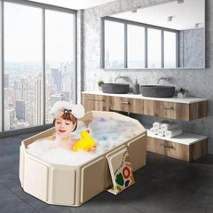 Foldable Baby Bathtub Foldable Baby Bath Portable Shower Basin Includes 5 Balls 2 Ducks Water Toy For Kids 0-8 Years Old Boys