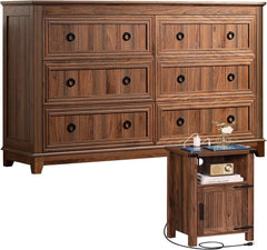 Farmhouse Dresser and Nightstand sets.54" Dresser and Nightstand Set for Bedroom, Living Room
