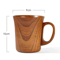 280ml Large Wooden Mug With Handle Natural Wood Beer Coffee Cup Handmade Tea Cup New Japanese Retro Drinking Drinkware 2024 Mate