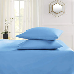 Size - Double Brushed Microfiber Queen Size Sheets - Hotel Luxury Calm Blue Queen Bed Sheets Set, with 4 Corner Elastic Straps