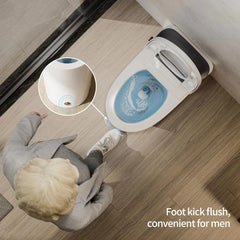 Non-electric One Piece Elongated Bidet Toilet for Bathroom, Built-in Air Pressure-Assisted System for Power Flush,Footkick Flush
