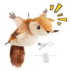 Chirping Bird Cat Toy Interactive Flapping Wings Plush Bird Toy Battery Operated Stimulate Animal Kitten Toy