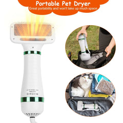 1600W Pet Hair Smart Hair Dryer with 4 Different Nozzles and 1 Hose, 4-in-1 Pet Suitable for Dogs and Cats, White