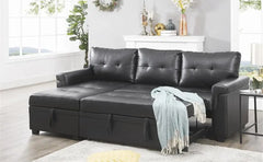 Sleeper Sectional Sofa with Convertible Sofa Bed & Storage Chaise