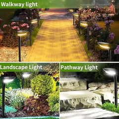 Solar LED Pathway Lights 4 Pack Waterproof Landscape Lighting Garden Decor Walkway 150 Lumen High Efficiency IP65 Modern Design