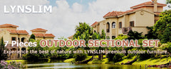 7 Piece Outdoor Patio Furniture Set, Patio Sectional Furniture Set, Wicker Outdoor Couch Sets with Glass Table and Cushions