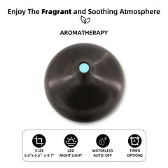For Home 550ml Wood Grain Essential Oil Diffuser with Remote Control  Ultrasonic Cool Mist Humidifier  7 Color LED Lights   6 Es