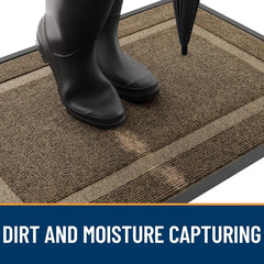 Front Door Mat Indoor Outdoor Entrance, Waterproof All-Season, All-Weather Doormat, Sturdy Natural Rubber, Fade Resistant,