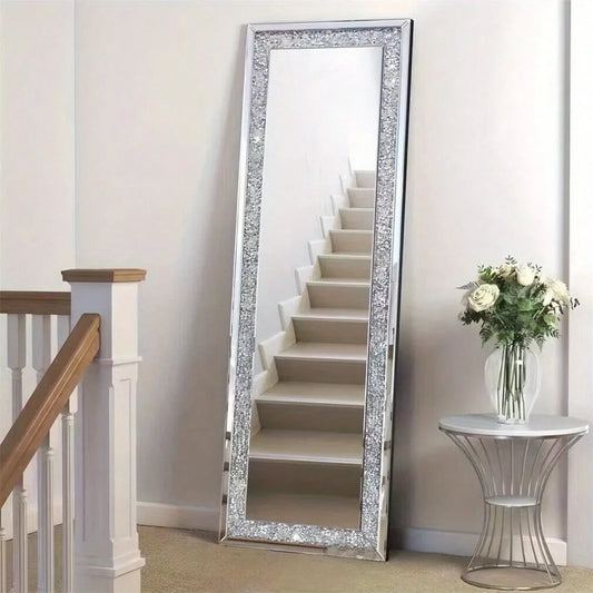 XXXL Large Charming Diamond Wall Mirror Crushed Crystal Long Full Length Mirror