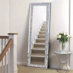 XXXL Large Charming Diamond Wall Mirror Crushed Crystal Long Full Length Mirror