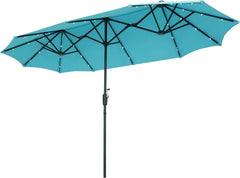 13Ft Large Patio Umbrella With Base Outdoor Double-Sided Market Extra Large Table Umbrella Outdoor Patio Easy Crank for Yard
