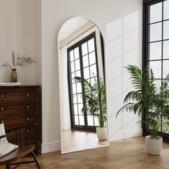 Floor Mirror Arched Full Length Mirrors, 64"x21" Floor Length & Standing Hanging or Leaning & Large Full Body Mirror Wall Mirror