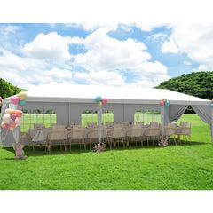 10x30 Heavy Duty Waterproof Outdoor Party Tent Gazebo with Side Walls Windows Weddings BBQ Camping Events