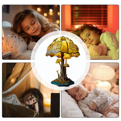 Retro Mushroom Table Lamp Plant Design Home Table Decoration Resin Plant Shape USB Charging Bulb Lamp Dark Decor For Kitchen
