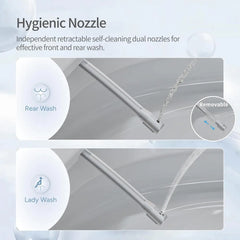 Non-electric One Piece Elongated Bidet Toilet for Bathroom, Built-in Air Pressure-Assisted System for Power Flush,Footkick Flush