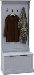 3-in-1 Hall Tree with Shoe Storage, Standing Coat Rack with Shoe Bench, Entryway Organizer with Four Hooks