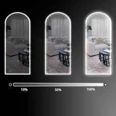 Full Length Mirrors with LED Lights, Arched Lighted Mirror, Free Standing Floor Mirrors, 63 "X 20"