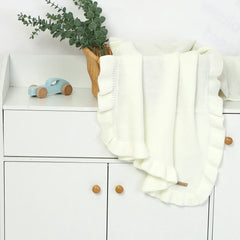 Knitted Baby Swaddle Blanket for New Born Babies Accessories Ruffle Stroller Blanket Bedding items Infant Nap Bed Cover Albedo