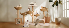 Cat Climbing Tree Indoor Kittens Activity Center 3-Tier Tower with Scratching Post for Cat Furniture