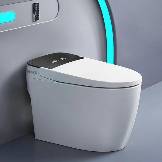 Smart Toilet,One Piece Bidet Toilet for Bathroom ,Warm Water and Dry,Heated Seat,Foot Sensor and Night Light, Auto Flush