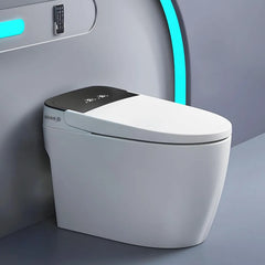 Smart Toilet,One Piece Bidet Toilet for Bathroom ,Warm Water and Dry,Heated Seat,Foot Sensor and Night Light, Auto Flush
