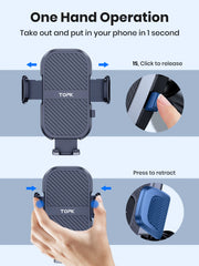 TOPK D46G Car Phone Holder Mount, Upgraded Metal Hook Cell Phone Holder For Car Air Vent Compatible With All Phones