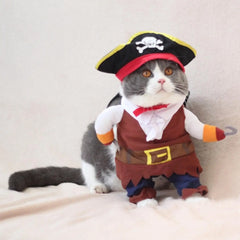 Adorable Pet Pirate Costume - Cute Polyester Halloween Outfit for cats & Dogs, Fun Dress-Up Clothes